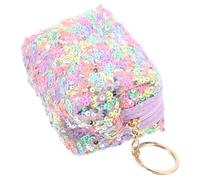 ibasenice Mini Sequin Coin Purse Keychain, Small Rainbow Color Change Wallet Pouch for Women and, Tiny Lightweight Organizer with Keyring for Travel and Everyday Use