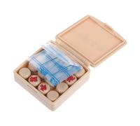 ibasenice Miniature Chinese Chess Plastic Pieces Portable Dollhouse Accessories for Scenes Realistic Xiangqi Playset Compact for Dollhouse Equipment and DIY Decor