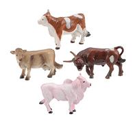 ibasenice Miniature Cow Figurine for Bonsai Gardens Realistic Plastic Cow Model 4-Piece Set for Home Decor and Micro Landscape Decoration