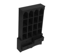 ibasenice Miniature Dollhouse Bookshelf Cabinet Wooden Mini Storage Cabinet for Doll House Furniture Black Mini Bookcase for Creative Play and Decorative Display