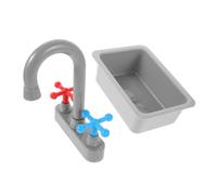 ibasenice Miniature Kitchen Sink Basin with Faucet for Pretend Play Dishwasher Accessory Educational Role Play Water Conservation and Motor Skills Development Easy Installation Compatible