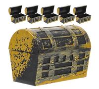 ibasenice Miniature Pirate Chest Vintage Small Treasure Box Dollhouse Ornament for Mini House Accessories and Kids Play Treasure Decoration