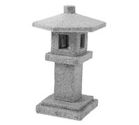 ibasenice Miniature Stone Pavilion Ornament for Garden and Bonsai Lightweight Micro Landscape Pagoda Decoration with Realistic Detailing Elegant Hexagonal Design for Home and Outdoor Use