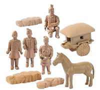 ibasenice Miniature Terracotta Warriors Mini China Warrior Sculpture Ancient Traditional Warrior Soldier and Figures Terracotta Warriors Statue