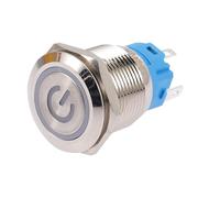 ibasenice Mm Waterproof Push Button Switch with Light for Vehicle Engine Start, Stainless Steel and Plastic Construction, Suitable for Ignition and LED Light Applications, 12v 24v Ip67 Rated