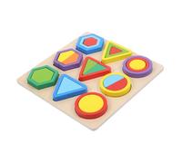 ibasenice Montessori Geometric Shape Cognitive Puzzle for Early Learning Educational Building Blocks Enhance Hand-eye Coordination and Creative Thinking Construction
