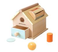 ibasenice Montessori Wooden Ball Coin Drop Box for Multi Functional Early Educational Plaything with Smooth Rounded Edges Material Bright Colors for Motor Skills and Color Recognition