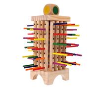 ibasenice Montessori Wooden Board Game for Toddlers Colorful Wooden Sticks and Dice Educational Math Toy for Fine Motor Skills Training at Home School