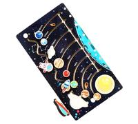 ibasenice Movable Solar System Puzzle Wooden Space Educational Planets Game for Preschool Learning Activities Developing Observation and Logical Thinking Skills
