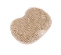 ibasenice Multi-Function Shower Foot Scrubber Mat Brown TPR Material with Bristles for Exfoliating Calluses Odor Removal and Acupoint Massage Space-Saving Hanging Design for Bathroom Foot