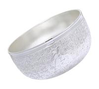 ibasenice Multi-Function Silver Alloy Decorative Bowl with Elegant Carved Design, Long Serving Time Kitchen Tableware for Dinner Party and Household Supplies