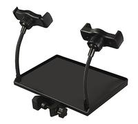 ibasenice Multi-Purpose Microphone Stand Shelf with Tray Clamp Sound Card and Phone Holder Secure Raised Edges Adjustable Height Sturdy Material 20x14cm
