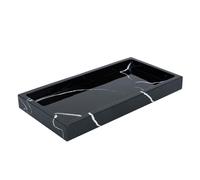 ibasenice Multi-purpose Vanity Tray Desktop Organizing Tray Jewelry Plate Resin Marble Pattern Comfortable to Touch for Bathroom and Desktop Storage