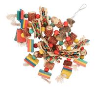 ibasenice Multicolored Wooden Block Parrot Chewing for Medium to Large Birds Safe Natural Bird Chew Plaything for Macaws African Grey and Small Parrots Foraging to Reduce Anxiety and