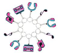 ibasenice Music Style Key Chains 20Pcs PVC Musical Note Keychains for Party Favors and Bag Decoration for Music-Themed Celebrations