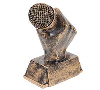 ibasenice Music Trophy Cup Participation Award Microphone Sculpture Retro Decor for Home