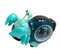 ibasenice Musical Crawling Crab for Month Old Boy Girl with LED Lights Rotating Shell Soft Silicone Eyes Obstacle-avoiding Walking for Early Education and Sensory Play