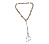 ibasenice Muslim Prayer Beads Bracelet Glass Rosary Hand String Lightweight Pilgrimage Beads Portable Religious Gift for Islamic Worship and Eid Mubarak