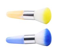 ibasenice Nail Art Dust Brush and Powder Brush Set Artificial Fiber Material Convenient Carrying 2pcs Random Color for Acrylic Nails for Personal Usage at Home and Professional Manicure