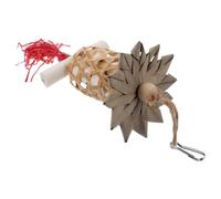ibasenice Natural Wooden Parrot Chewing Lightweight Bird Foraging with Hanging Hook for Parakeets Cockatiels and Small Birds Sturdy Bite Resistant Design Simple Color to Attract Attention