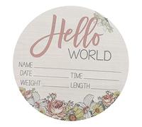 ibasenice Newborn Announcement Sign Wooden Shower Decor Birth Announcement Photo Prop for Shower