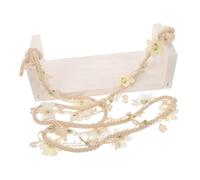 ibasenice Newborn Photography Wooden Swing Prop for Photo Shoots Charming Decor Floral Accents for Studio and Home Use for Newborns