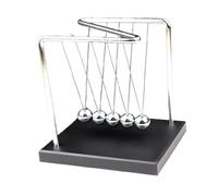 ibasenice Newton Pendulum Ball with Solid Wood Base Metal Swinging Balls Physics Balance Cradle Perpetual Motion Stress Relief Desktop Decoration for Home Office School