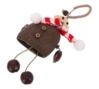 ibasenice Nutshell Doll Ornament Handmade Holiday Decoration Rustic Xmas Tree Pendant Festive Hanging Bell Charm for Home Decor and Party