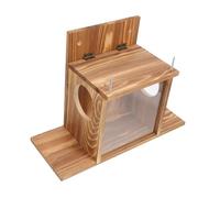 ibasenice Outdoor Squirrel Feeder Wood Squirrel Feeding House Garden Feeder House for Hamster and Chipmunks for outside