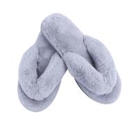 ibasenice Padded Plush Flip-flops Grey Cotton Slippers Women S Anti-slip Home Footwear Soft Breathable Winter Comfortable Cozy Indoor Shoes