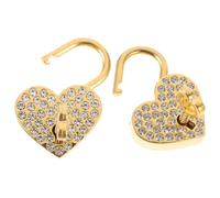ibasenice Padlocks Decorative Alloy Locks 2pcs with Rhinestones Small Heart Shaped Strong and Chic Golden Love Locks with Keys for Diary Books or Wishing in Scenic Spots