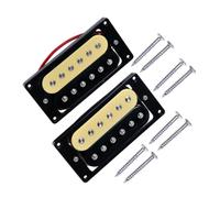 ibasenice Pair Zebra Faced Humbucker Pickups for Electric Guitar Double Coil Solid Nickel Pole Pieces Neck Bridge Surrounds Wax Potted Direct Replacement 8K/15K DC Resistance