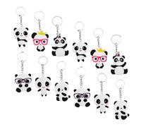 ibasenice Panda Keychains 12Pcs Cartoon PVC Design and Clasp, Suitable for Family and Colleagues, Random Style Backpack Hanging Accessories