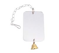 ibasenice Parrot Bird Cage Accessory with Bell and Hanging Mirror for Cockatiels and Budgies, Metal Material for Home or Shop, Entertainment Swing for Birds