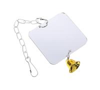 ibasenice Parrot Bird Hanging Mirror Bell for Pet Birds Acrylic Durable Square Cage Accessory for Budgies African Grey and Parakeets