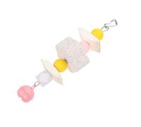 ibasenice Parrot Cuttlebone Hanging Chew for Birds, Natural Pink Molar Bite Pendant, Bird Chewing Accessory for Pet Parrots’ Beak Care and Entertainment