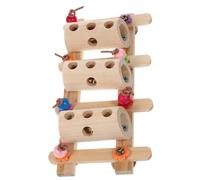 ibasenice Parrot Foraging Toy and Bird Food Bucket Wooden Foraging Feeder Natural Wood Material Pet Food Discovering Plaything Suitable for Cage Birds and Parakeets