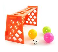 ibasenice Parrot Training Toys Encouraging Pet Exercises and Developing Mind Mini Football Field 2 Sets Plastic Creative Soccer Field Random Color for Adventuring and Exploring for Birds