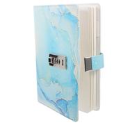 ibasenice Password Notebook with Lock Pu Leather Hardcover Diary for Adults Secure Journal with Lock for Personal Notes Planner and General Writing 8.66 X 5.91 X 1.26 in Blue
