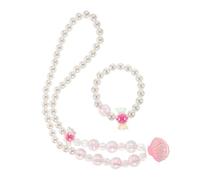 ibasenice Pearl Necklace and Bracelet for Pink Shell Beaded Jewelry Lightweight Back Chain Collarbone Ornament for Women S Party and Festive Wear