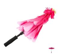 ibasenice Peony Flower Cloth Umbrella Decorative Performance Cloth Umbrella Prop Handheld Lightweight Printed Design for Children's Dance and Photography