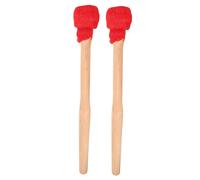 ibasenice Percussion Instrument Drum Sticks Mallet for Gong 2pcs Small Wooden Handle Cotton Head Drumsticks Red Cloth Wrap for Adult Beginners Practice Musical Instrument Accessories