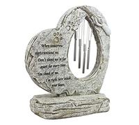ibasenice Pet Dog Cat Memorial Stone with Wind Chimes Indoor Outdoor Grave Tombstone for Pets Create Meaningful Memorial Garden and Grief with Lovely Sounds
