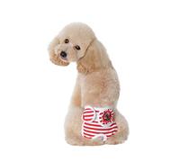 ibasenice Pet Dog Diapers Stripe Pattern Sanitary Pants Adjustable Red s Size Female Dog Period Physiological Pants for Pet Safety