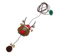ibasenice Pet Elk Hanging Door Toy for Cats Elastic Cord Bell Compact Xmas Sticky Cat Toy for Interactive Play at Home