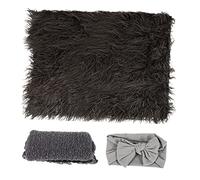 ibasenice Photography Props Swaddle Blanket for Newborn Boys Girls Deep Grey Newborn Swaddle Wrap Wraps