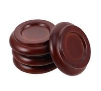 ibasenice Piano Leg Covers 4pcs Wooden Piano Foot Pads Non-slip Vibration Absorbing Soundproofing Brown Small