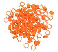 ibasenice Pigeon Foot Ring Numbered Bird Leg Bands 100 Pcs Orange Plastic