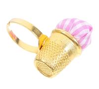 ibasenice Pin Cushion Ring Sewing Tool with Adjustable Open Ring Design, Gold Cloth and Metal Needle Holder for Household and DIY Cross Stitch Crafting