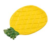 ibasenice Pineapple Ring Tray Jewelry Storage Plate Yellow Ceramic Beautiful Design Safe and Organized for Sisters and Friends Present